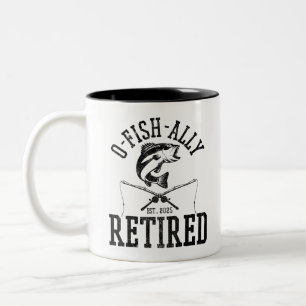 Taza Bicolor O Fishally Jubilado 2025 Jubilación Pesca 2025