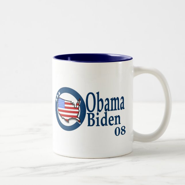 Taza Bicolor Obama Biden 08 (Derecha)
