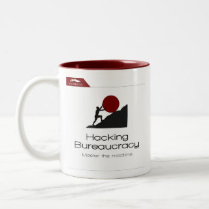 Taza Bicolor Obra artística del curso de Kopidion Hacking Burea
