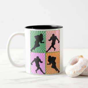 Taza Bicolor Obras de arte de fútbol americano para aficionados