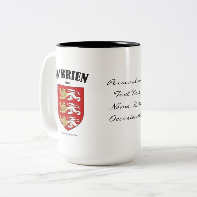 Taza Bicolor O'Brien Family Crest, Traducción y Significado (Anverso izquierdo)