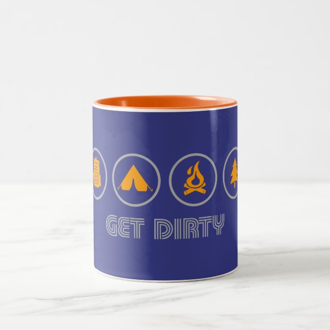 Taza Bicolor Obtén campamentos sucios (Centro)