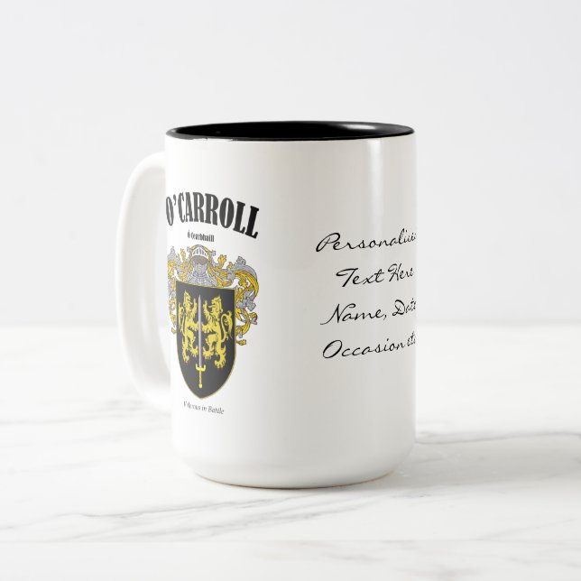 Taza Bicolor O'Carroll Family Crest, Traducción y Significado (Anverso izquierdo)