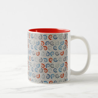 Taza Bicolor Ocean Swirls Linen Look