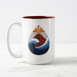 Taza Bicolor Océano en el tazón de café de dos tonos