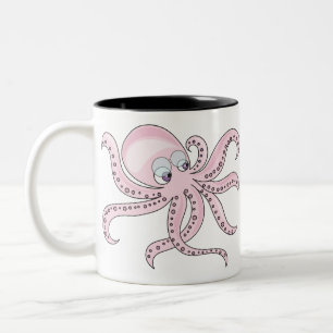 Taza Bicolor Octopus rosa divertido