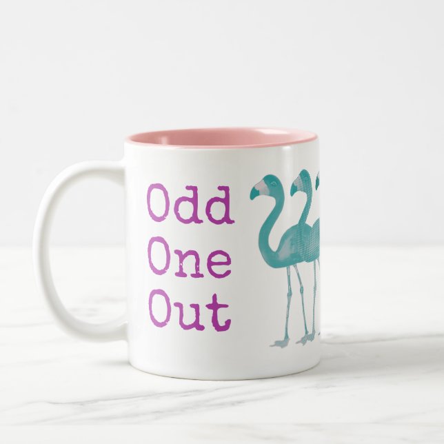 Taza Bicolor "Odd One Out" Flamingo Coffee Mug (Rosa) (Izquierda)