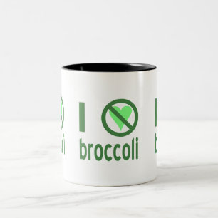 Taza Bicolor Odio el brócoli Texto Verde