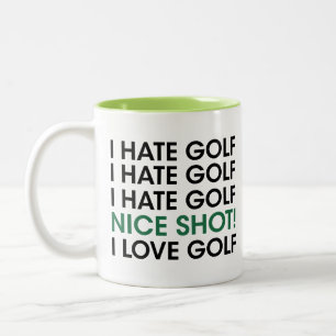 Taza Bicolor ¡Odio el golf! ¡Odio el golf! Buen golpe, ¡amo el