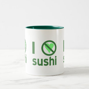 Taza Bicolor Odio el Sushi No Amor