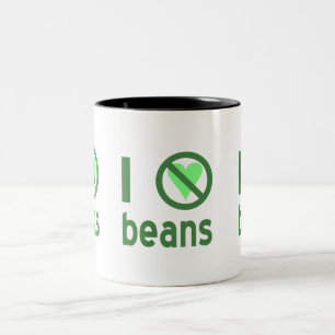 Taza Bicolor Odio los frijoles Texto Verde