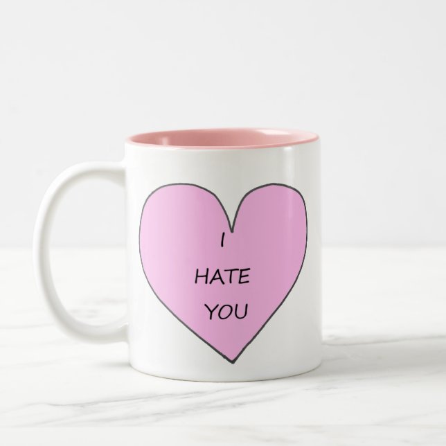 Taza Bicolor Odio tu corazón hipster (Izquierda)