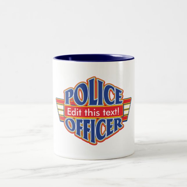 Taza Bicolor Oficial de policía de encargo (Centro)