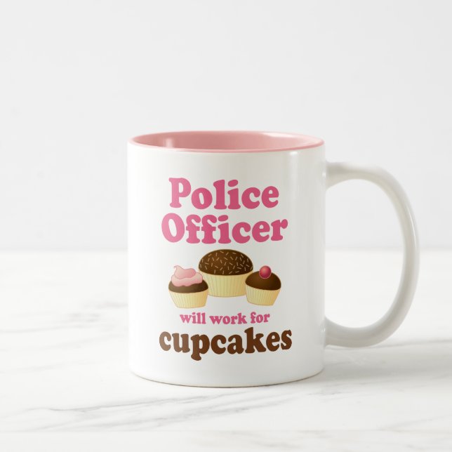 Taza Bicolor Oficial de policía divertido (Derecha)