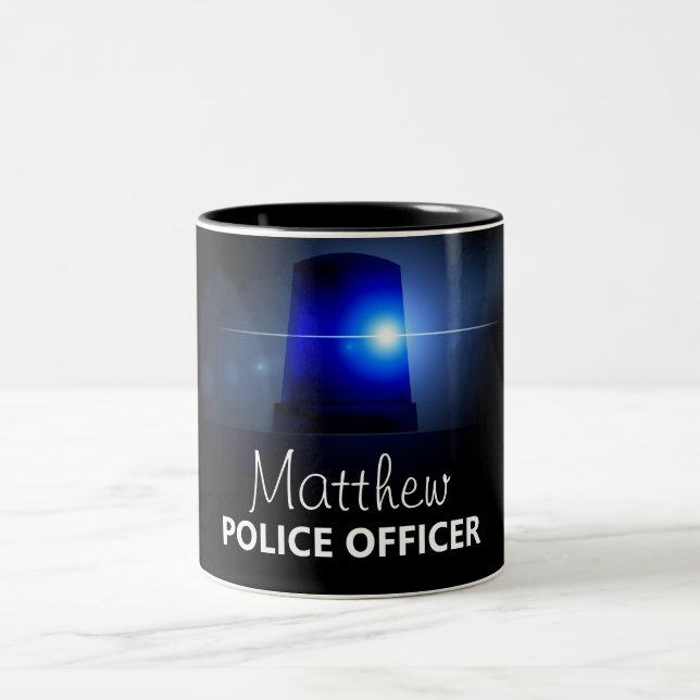 Taza Bicolor Oficial de policía | Personalizado (Centro)