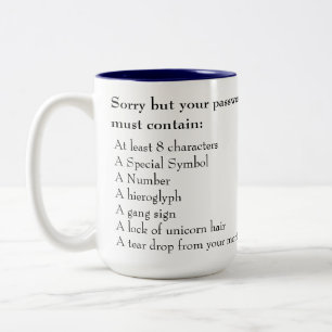 Taza Bicolor Oficina divertida, contraseña imposible