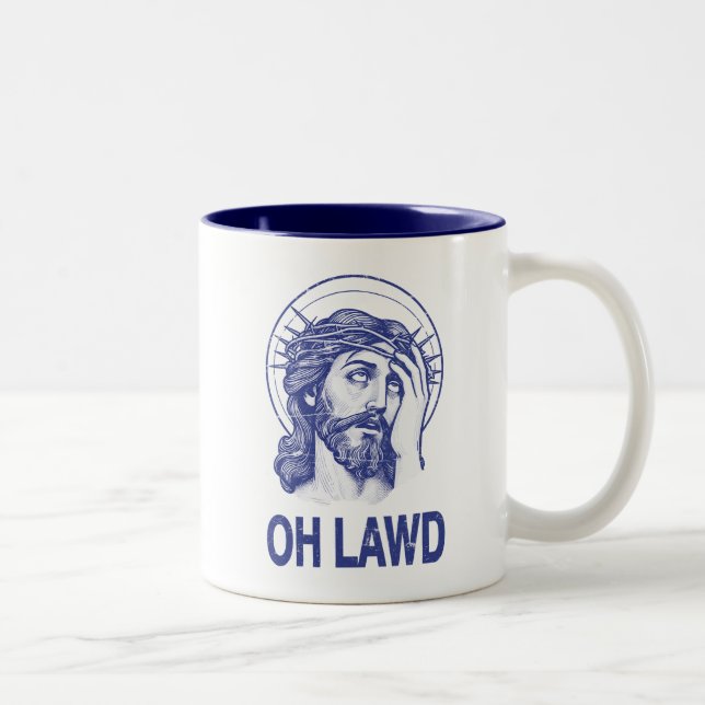 Taza Bicolor Oh Lawd Funny Jesus (Derecha)