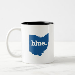 TAZA BICOLOR OHIO ESTADO AZUL