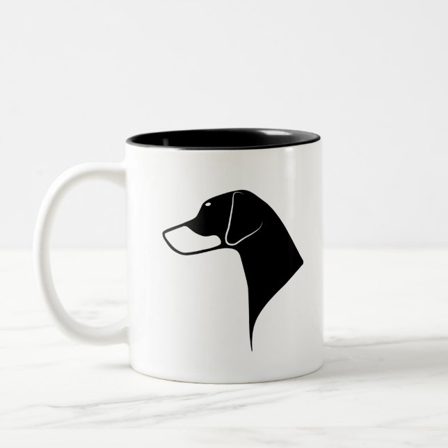Taza Bicolor Oídos naturales principales del Doberman (Izquierda)