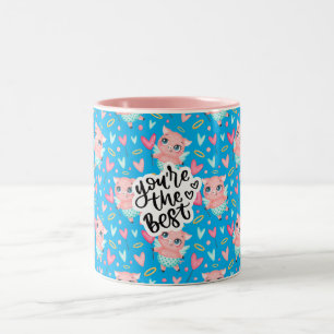 Taza Bicolor Oink For Love Coffee Mug