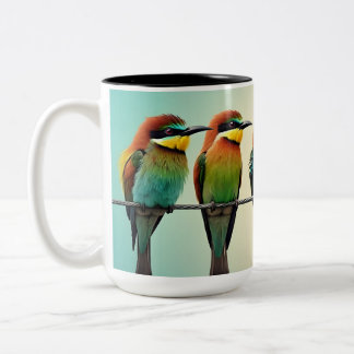 TAZA BICOLOR OISEAUX