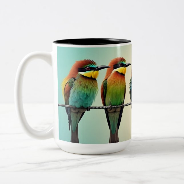 TAZA BICOLOR OISEAUX (Izquierda)