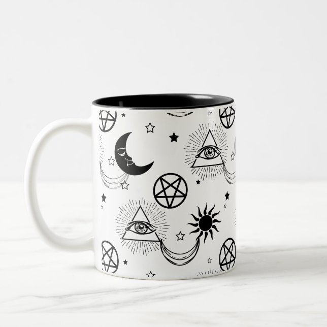 Taza Bicolor ojo de halloween illuminati (Izquierda)