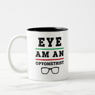 Taza Bicolor Ojo otometrista divertida optometría