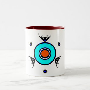 Taza Bicolor Ojo Zen Turquesa
