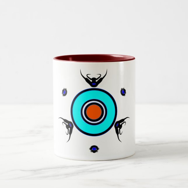 Taza Bicolor Ojo Zen Turquesa (Centro)