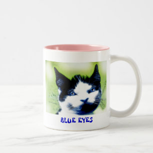 TAZA BICOLOR OJOS AZULES EL GATO