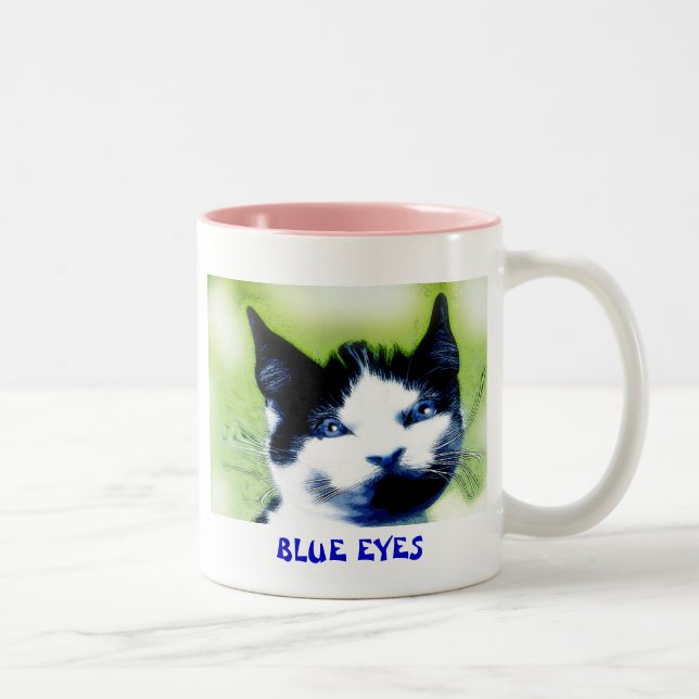 TAZA BICOLOR OJOS AZULES EL GATO (Derecha)