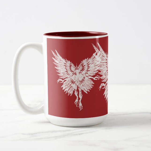 Taza Bicolor Ojos rojos de sangre mothman (Izquierda)
