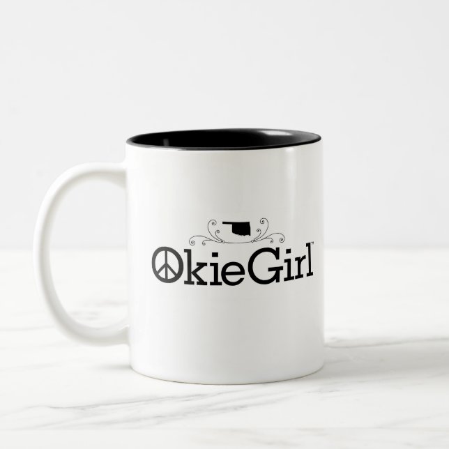 Taza Bicolor Okie Chica Oklahoma 2-Tone Coffee Mug (Izquierda)