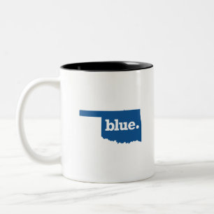 TAZA BICOLOR OKLAHOMA ESTADO AZUL