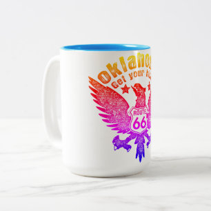 Taza Bicolor Oklahoma Obtén Tus Pases Rte 66 con Filtro Ipanema
