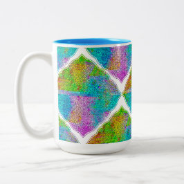 Taza Bicolor Ola de mosaico