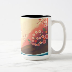 Taza Bicolor Ola de Océano Impresionista