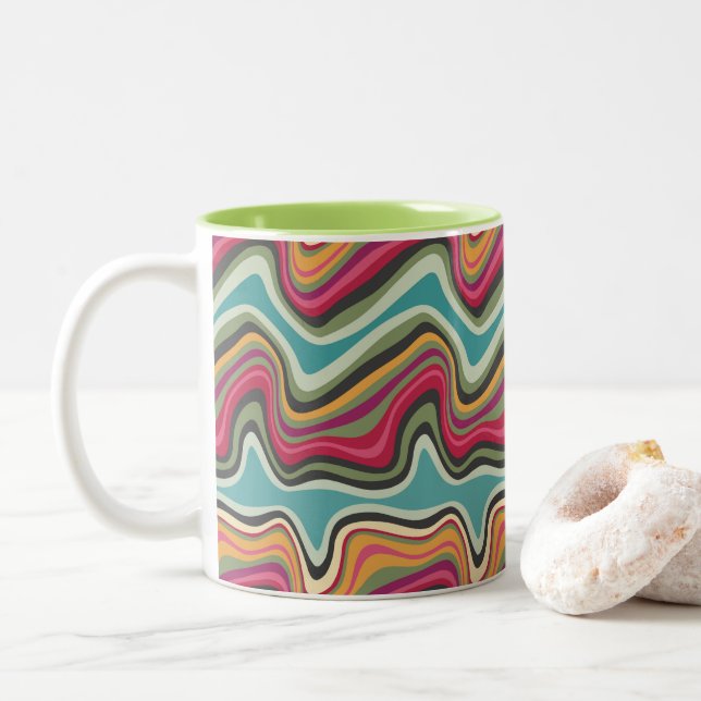 Taza Bicolor ola retro MANA (Con donut)