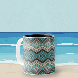 Taza Bicolor Olas oceánicas Zig Zags & Stripes