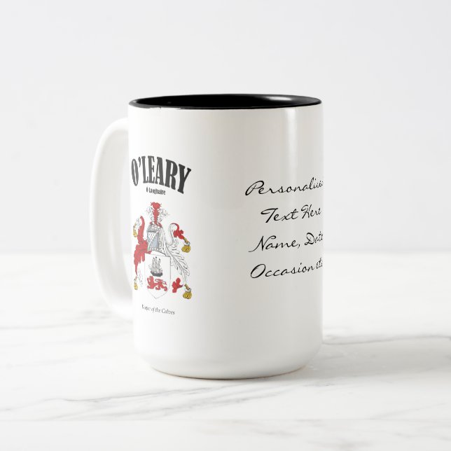 Taza Bicolor O'Leary Family Crest, Traducción y significado (Anverso izquierdo)