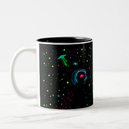 Taza Bicolor Oleoide Roswell Spacewalk - OVNI Verde azulado con