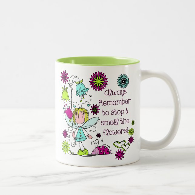 Taza Bicolor Olía las flores (Derecha)