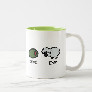 Taza Bicolor Olive Ewe