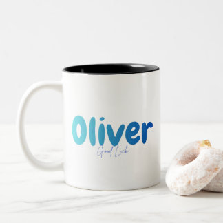Taza Bicolor Oliver Name Gift - Good Luck - Personalized Design