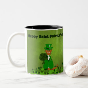 Taza Bicolor Oliver The Otter Picking Shamrock- Saint Patricks