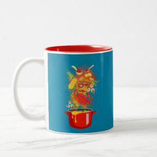Taza Bicolor Olla de cangrejos hervidos