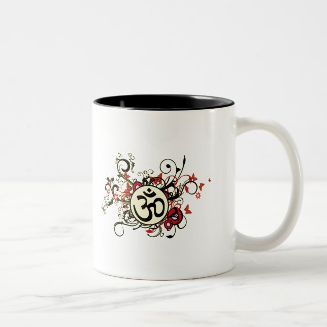 Taza Bicolor OM floral budista (Derecha)