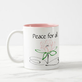 Taza Bicolor Om Shanti Pink Green Mug