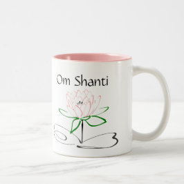 Taza Bicolor Om Shanti Pink Green Mug